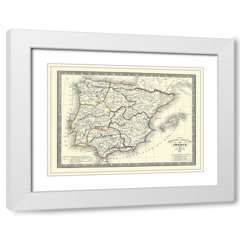 Spain Portugal - Monin 1837 White Modern Wood Framed Art Print with Double Matting by Monin
