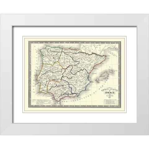 Spain Portugal - Monin 1837 White Modern Wood Framed Art Print with Double Matting by Monin