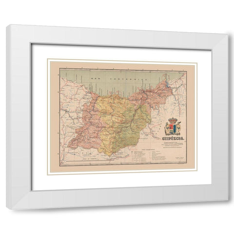 Guipuzcoa Spain Europe - Martin 1911 White Modern Wood Framed Art Print with Double Matting by Martin