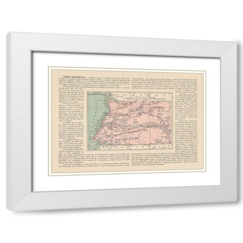 Rio Muni Guinea Africa - Martin 1911 White Modern Wood Framed Art Print with Double Matting by Martin