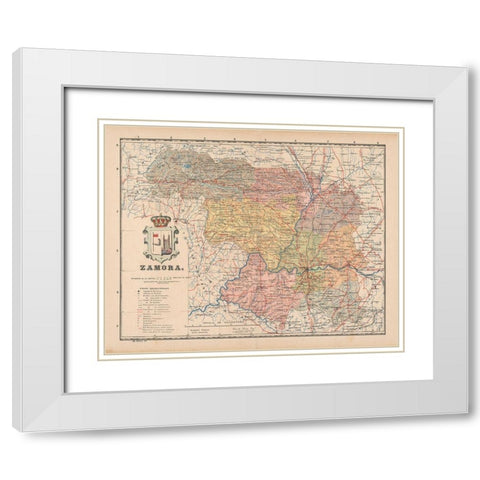 Zamora Spain Europe - Martin 1911 White Modern Wood Framed Art Print with Double Matting by Martin