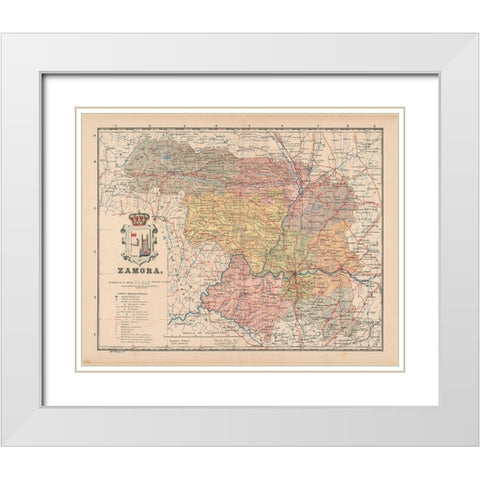Zamora Spain Europe - Martin 1911 White Modern Wood Framed Art Print with Double Matting by Martin