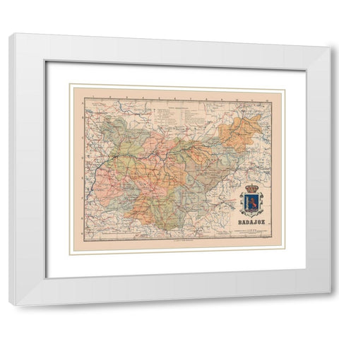 Badajoz Spain Europe - Martin 1911 White Modern Wood Framed Art Print with Double Matting by Martin