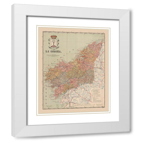 A Coruna Spain Europe - Martin 1911 White Modern Wood Framed Art Print with Double Matting by Martin