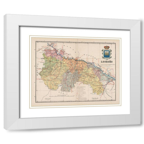 Logrono Spain Europe - Martin 1911 White Modern Wood Framed Art Print with Double Matting by Martin