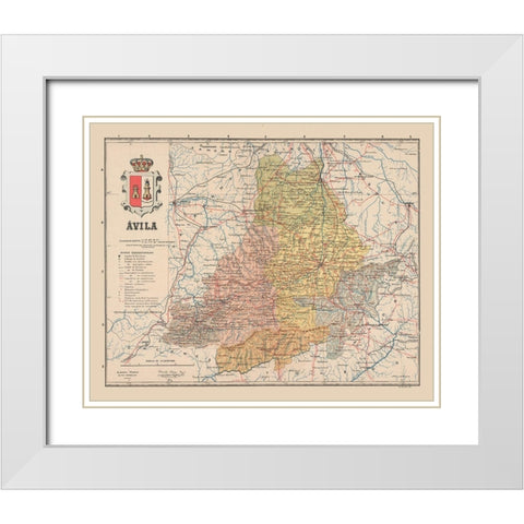 Avila Spain Europe - Martin 1911 White Modern Wood Framed Art Print with Double Matting by Martin