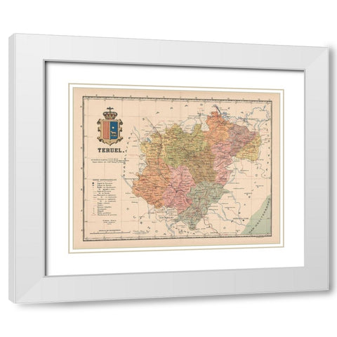 Teruel Spain Europe - Martin 1911 White Modern Wood Framed Art Print with Double Matting by Martin