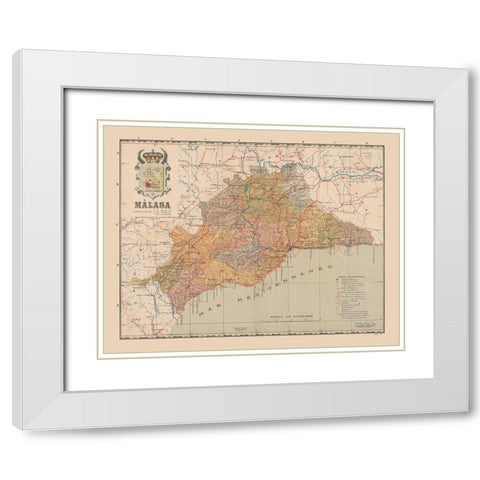 Malaga Spain Europe - Martin 1911 White Modern Wood Framed Art Print with Double Matting by Martin