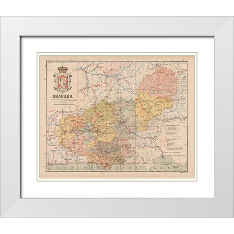 Granada Spain Europe - Martin 1911 White Modern Wood Framed Art Print with Double Matting by Martin