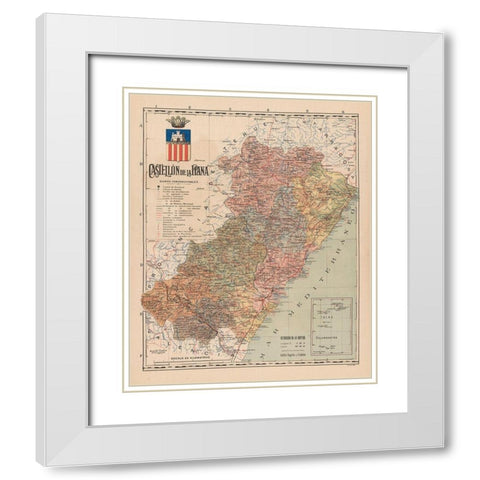 Castellon de la Plana Spain Europe - Martin 1911 White Modern Wood Framed Art Print with Double Matting by Martin