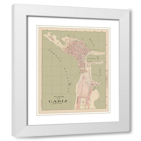 Cadiz Spain Europe - Martin 1920 White Modern Wood Framed Art Print with Double Matting by Martin