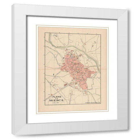 Huesca Spain Europe - Martin 1911 White Modern Wood Framed Art Print with Double Matting by Martin