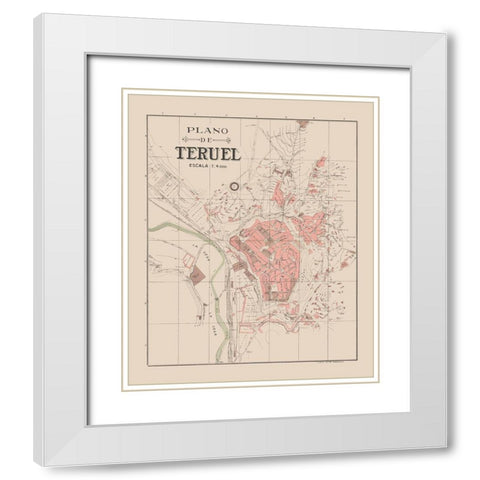 Teruel Spain Europe - Martin 1911 White Modern Wood Framed Art Print with Double Matting by Martin