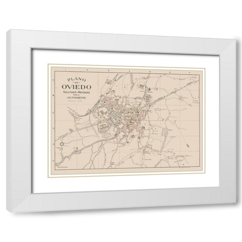 Oviedo Spain Europe - Martin 1911 White Modern Wood Framed Art Print with Double Matting by Martin