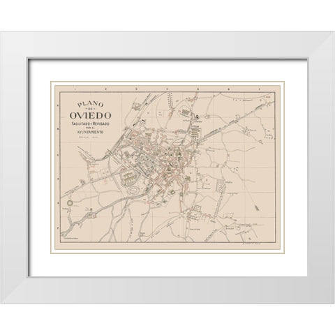 Oviedo Spain Europe - Martin 1911 White Modern Wood Framed Art Print with Double Matting by Martin