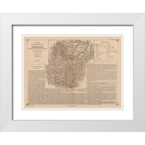 Teruel Province Spain - Valverde 1880 White Modern Wood Framed Art Print with Double Matting by Valverde