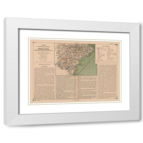 Alicante Province Spain - Valverde 1880 White Modern Wood Framed Art Print with Double Matting by Valverde