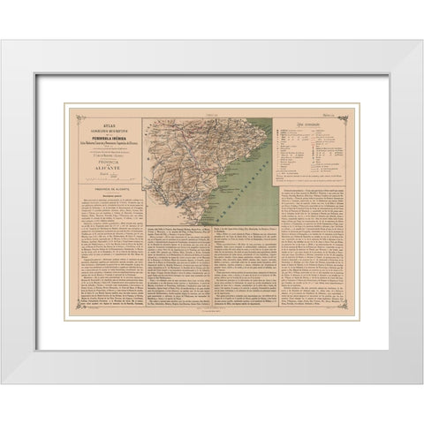 Alicante Province Spain - Valverde 1880 White Modern Wood Framed Art Print with Double Matting by Valverde