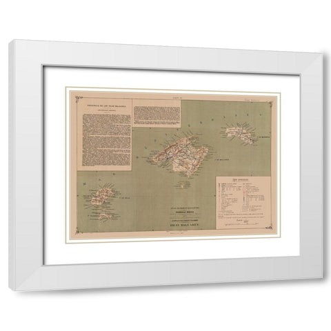 Balearic Islands Spain - Valverde 1880 White Modern Wood Framed Art Print with Double Matting by Valverde