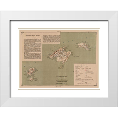 Balearic Islands Spain - Valverde 1880 White Modern Wood Framed Art Print with Double Matting by Valverde