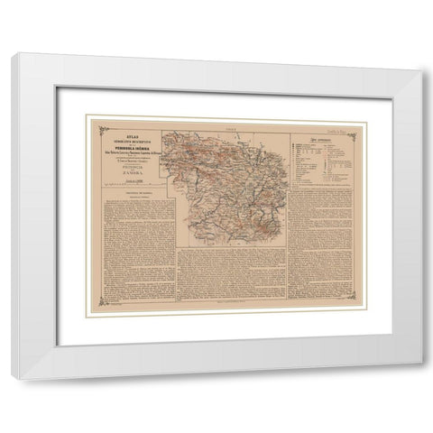 Zamora Province Spain - Valverde 1880 White Modern Wood Framed Art Print with Double Matting by Valverde