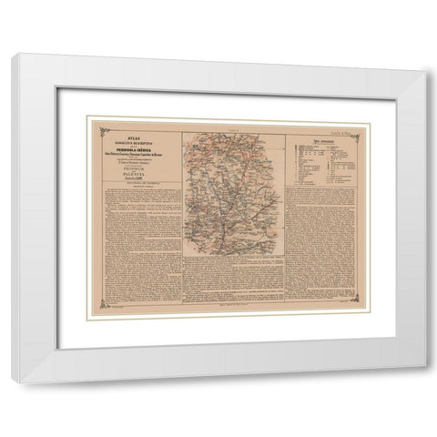 Palencia Province Spain - Valverde 1880 White Modern Wood Framed Art Print with Double Matting by Valverde