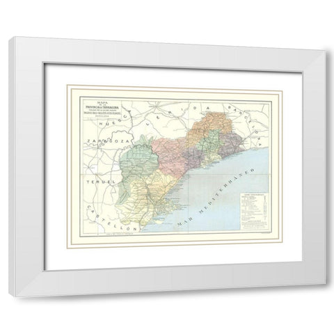 Tarragona Province Spain - Pompido 1913 White Modern Wood Framed Art Print with Double Matting by Pompido