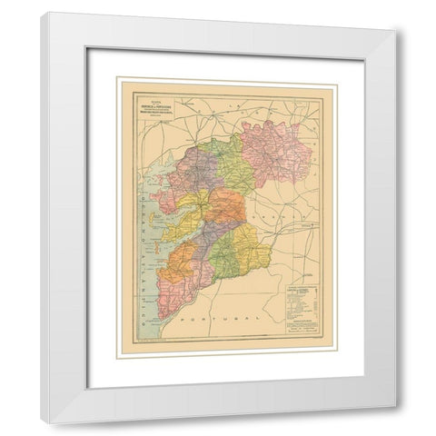 Pontevedra Province Spain - Pompido 1913 White Modern Wood Framed Art Print with Double Matting by Pompido