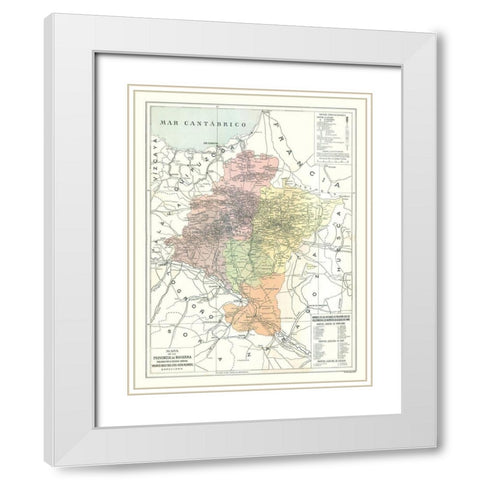 Navarra Province Spain - Pompido 1913 White Modern Wood Framed Art Print with Double Matting by Pompido