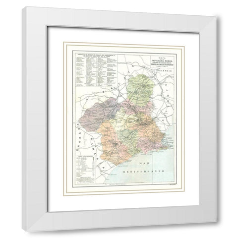 Murcia Province Spain - Pompido 1913 White Modern Wood Framed Art Print with Double Matting by Pompido