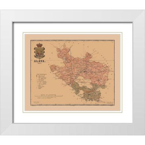 Alava Spain 1901 - Martine 1904 White Modern Wood Framed Art Print with Double Matting by Martine
