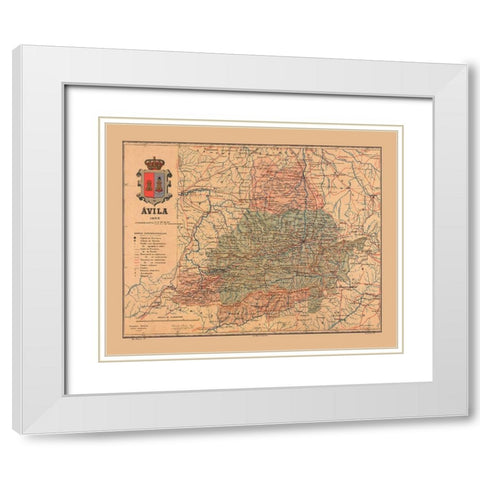 Avila Spain 1903 - Martine 1904 White Modern Wood Framed Art Print with Double Matting by Martine