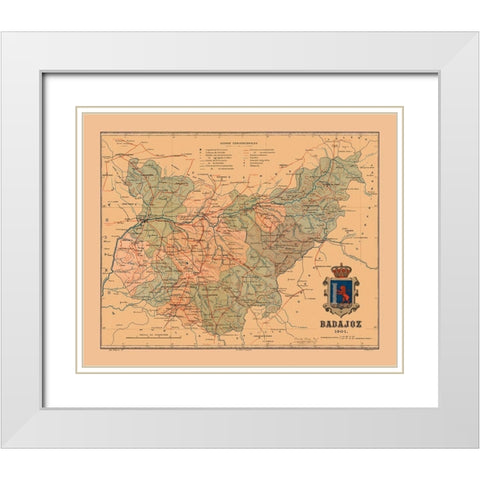 Badajoz Spain 1901 - Martine 1904 White Modern Wood Framed Art Print with Double Matting by Martine