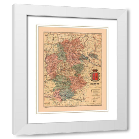 Burgos Spain 1902 - Martine 1904 White Modern Wood Framed Art Print with Double Matting by Martine