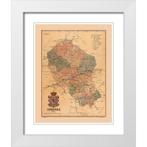 Cordova Spain 1901 - Martine 1904 White Modern Wood Framed Art Print with Double Matting by Martine