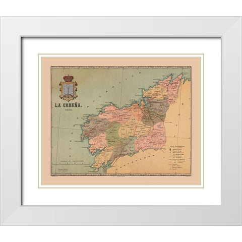 A Coruna Spain 1900 - Martine 1904 White Modern Wood Framed Art Print with Double Matting by Martine
