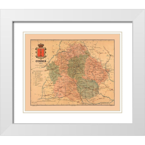 Cuenca Spain 1901 - Martine 1904 White Modern Wood Framed Art Print with Double Matting by Martine