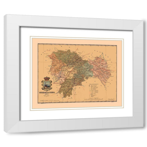 Guadalajara Spain 1901 - Martine 1904 White Modern Wood Framed Art Print with Double Matting by Martine
