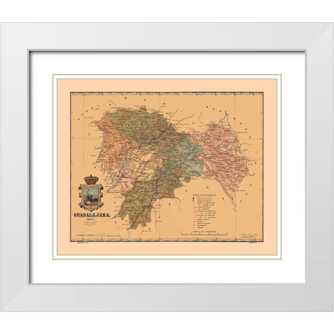 Guadalajara Spain 1901 - Martine 1904 White Modern Wood Framed Art Print with Double Matting by Martine