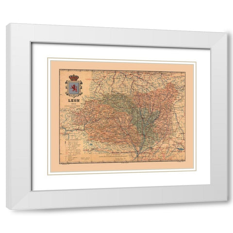 Leon Spain 1903 - Martine 1904 White Modern Wood Framed Art Print with Double Matting by Martine