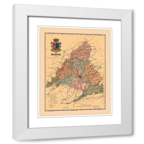 Madrid Spain 1901 - Martine 1904 White Modern Wood Framed Art Print with Double Matting by Martine