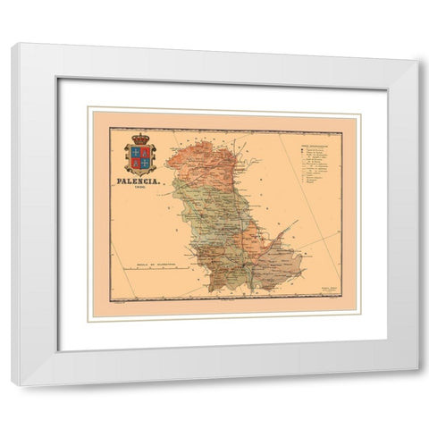 Palencia Spain 1900 - Martine 1904 White Modern Wood Framed Art Print with Double Matting by Martine