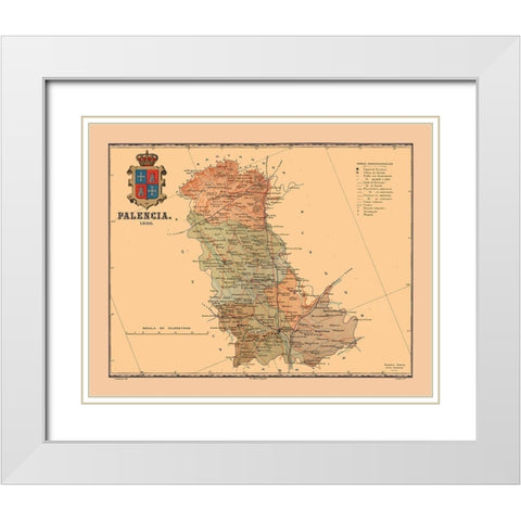 Palencia Spain 1900 - Martine 1904 White Modern Wood Framed Art Print with Double Matting by Martine
