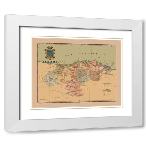 Santander Spain 1900 - Martine 1904 White Modern Wood Framed Art Print with Double Matting by Martine