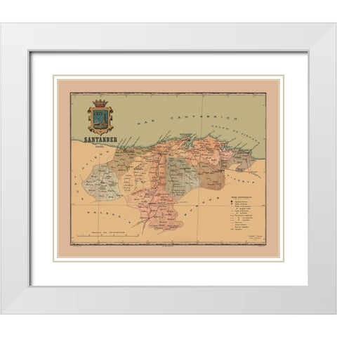 Santander Spain 1900 - Martine 1904 White Modern Wood Framed Art Print with Double Matting by Martine