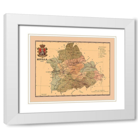 Seville Spain 1900 - Martine 1904 White Modern Wood Framed Art Print with Double Matting by Martine