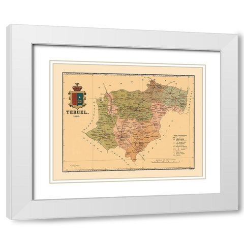 Teruel Spain 1900 - Martine 1904 White Modern Wood Framed Art Print with Double Matting by Martine