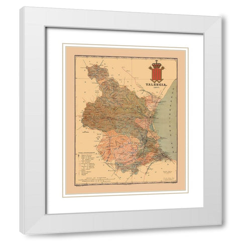 Valencia Spain 1901 - Martine 1904 White Modern Wood Framed Art Print with Double Matting by Martine