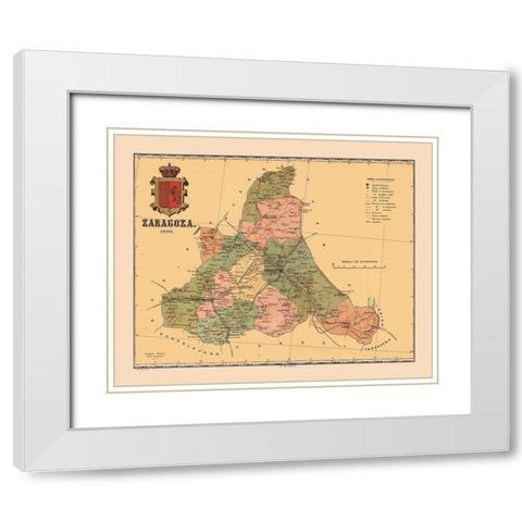 Zaragoza Spain 1900 - Martine 1904 White Modern Wood Framed Art Print with Double Matting by Martine