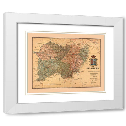 Salamanca Spain 1902 - Martine 1904 White Modern Wood Framed Art Print with Double Matting by Martine